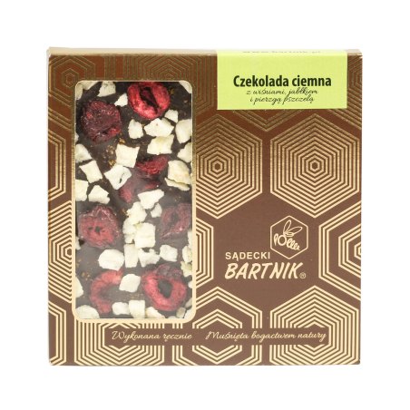 Belgijska czekolada ciemna z wiśniami, jabłkiem i pierzgą 85 g